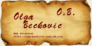 Olga Bećković vizit kartica